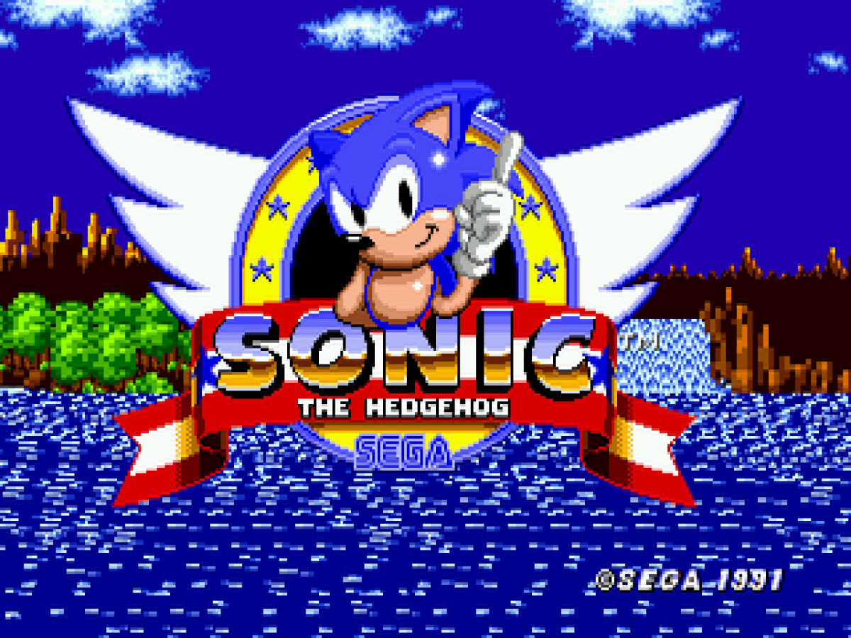 Sonic the Hedgehog title screen for Sega Genesis (GEN) video game