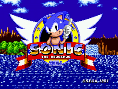 Sonic the Hedgehog title screen for Sega Genesis (GEN) video game