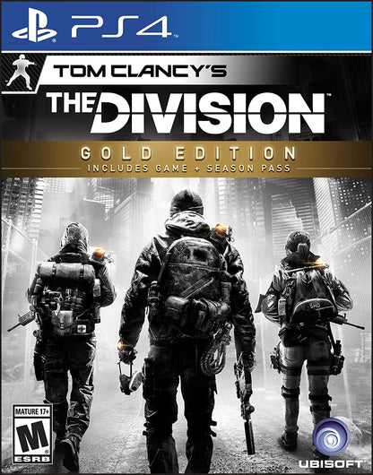 Tom Clancy's The Division [Gold Edition] – PlayStation 4 (PS4) video game cover image, online action role-playing shooter.