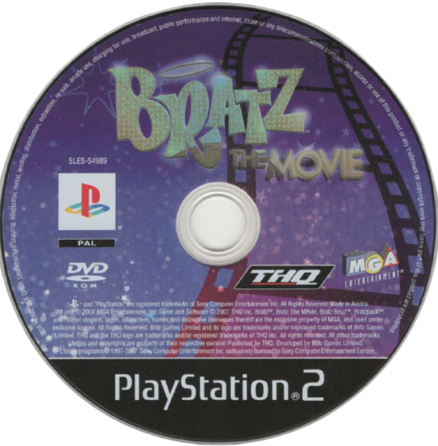 Bratz: The Movie for PlayStation 2 with fashion-focused teen adventure theme disc