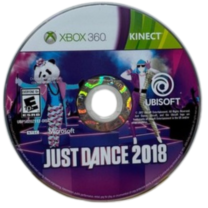 Just Dance 2018 Xbox 360 X360 dance rhythm game featuring hit songs choreographed routines motion controlled gameplay multiplayer dance parties and music video performances retro video game collection collectible gaming appeal disc