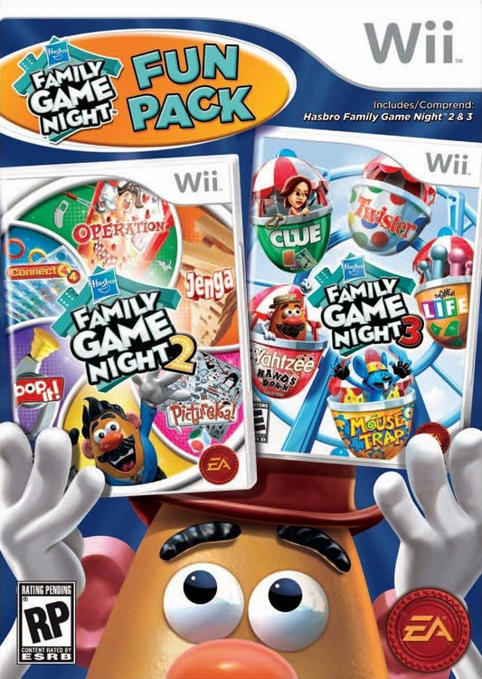 Hasbro Family Game Night Fun Pack – Nintendo Wii (Wii) party board game compilation cover art for video game