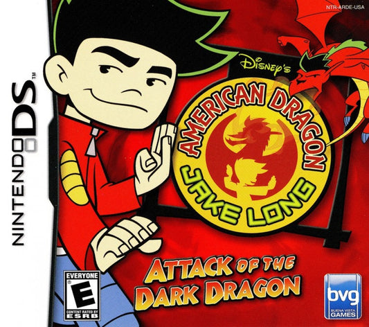 American Dragon Jake Long Attack of the Dark Dragon Nintendo DS action platformer with dragon transformations combat and levels based on the animated series front cover