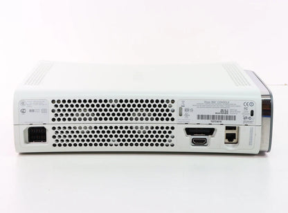 White Xbox 360 home gaming console back view