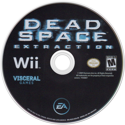 Dead Space Extraction cover disc art for Nintendo Wii (Wii) video game