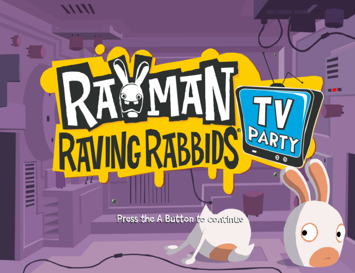 Rayman: Raving Rabbids: TV Party – Nintendo Wii (Wii) party mini-game comedy action video game title screen