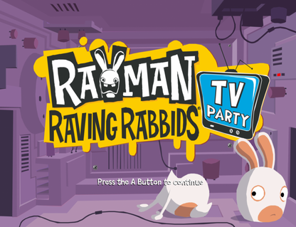Rayman: Raving Rabbids: TV Party – Nintendo Wii (Wii) party mini-game comedy action video game title screen