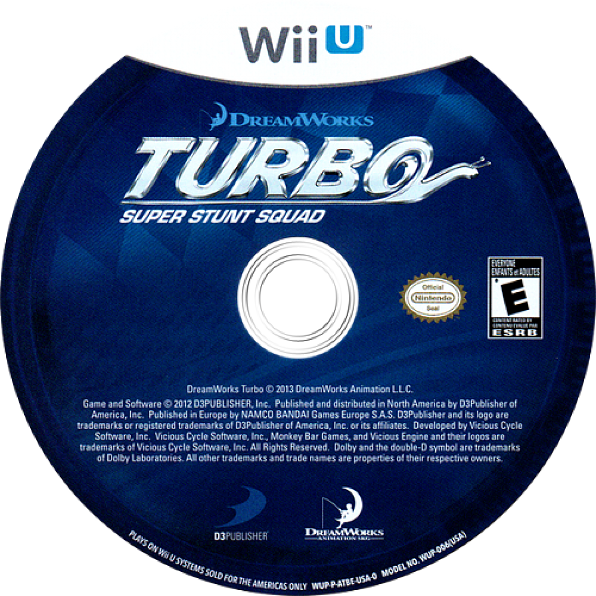 Turbo Super Stunt Squad disc art for Nintendo Wii U (WiiU) video game 
