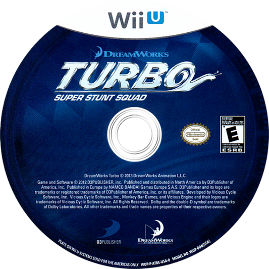 Turbo Super Stunt Squad disc art for Nintendo Wii U (WiiU) video game 