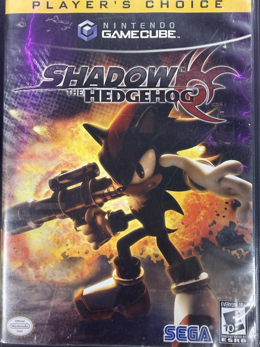 Shadow the Hedgehog Player’s Choice Nintendo GameCube GC video game, action platformer, Sonic the Hedgehog spin-off, story-driven adventure, retro console title cover