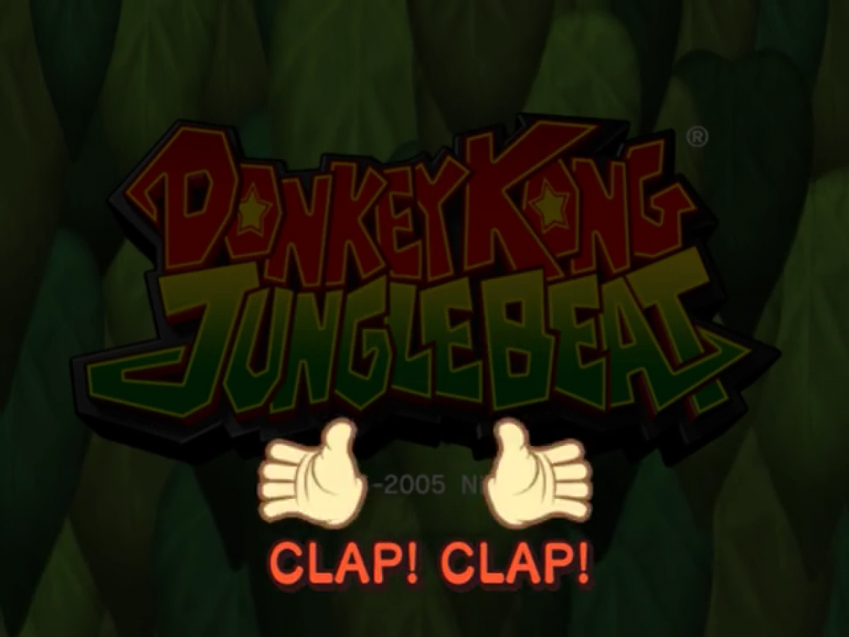 Donkey Kong Jungle Beat gameplay for  GameCube (GC) game featuring rhythm-based platforming action using bongo controller gameplay