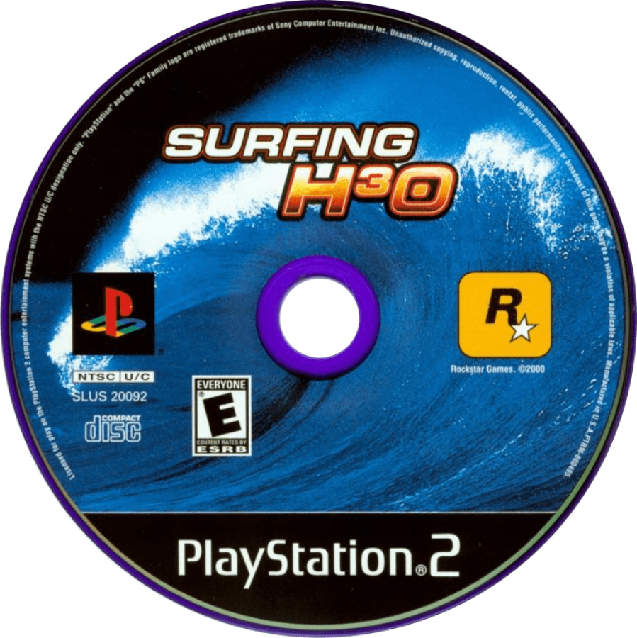 Surfing H30 – PlayStation 2 (PS2) video game disc, extreme sports surfing.