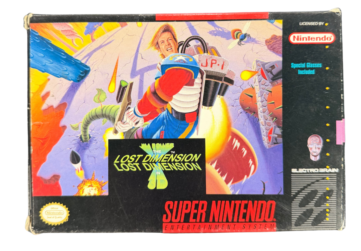 Jim Power The Lost Dimension Super Nintendo Entertainment System SNES retro video game action platformer featuring fast paced side scrolling combat challenging levels futuristic enemies power ups classic 16 bit graphics Super Nintendo gaming experience retro game collection appeal cover art