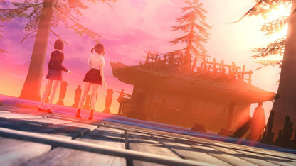 Blue Reflection Second Light for Nintendo Switch, gameplay for a role-playing video game with anime-style characters, real-time turn-based combat, exploration gameplay, and story-driven adventure