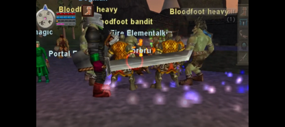 EverQuest Online Adventures: Frontiers for PlayStation 2 (PS2) featuring the console MMO expansion that adds new zones quests monsters and gear to the world of Norrath; team up with other players choose a class and explore a large online fantasy adventure built for PS2 network play gameplay screenshot