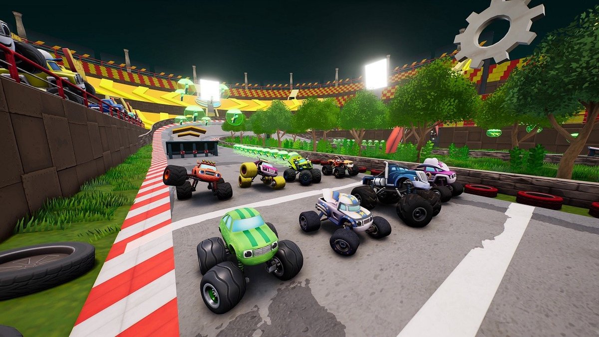 Blaze and the Monster Machines Axle City Racers PlayStation 4 PS4 kids racing game family-friendly educational adventure based on the Nickelodeon TV show gameplay screenshot