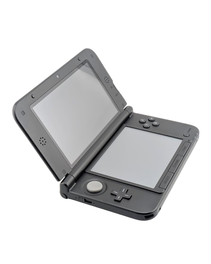 Nintendo 3DS XL Mario and Luigi Silver Edition console featuring exclusive metallic character design, dual screens, and portable handheld gaming experience inside view of dual screens