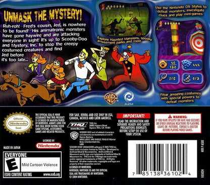 Scooby Doo: Unmasked back cover art for the Nintendo DS (DS) video game