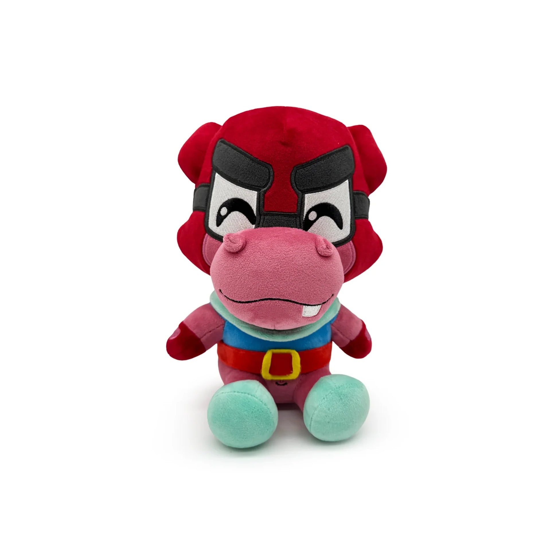 Murray 9 inch plush from Sly Cooper inspired design featuring collectible video game character plush aesthetic soft stuffed toy pink hippo getaway driver mascot cartoon style nostalgic PlayStation platformer merchandise presentation