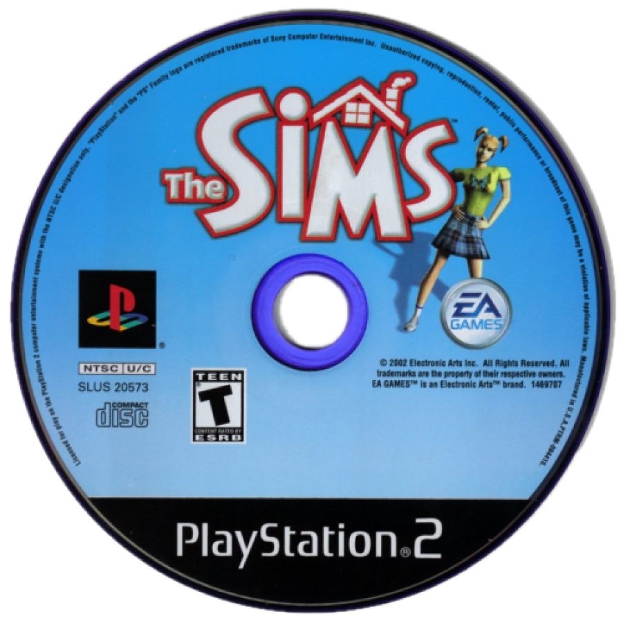 The Sims PS2 Sony PlayStation 2 life simulation game Sims series character creation home building career progression social interactions open ended sandbox gameplay Maxis EA classic simulation retro gaming PlayStation 2 software video game title disc