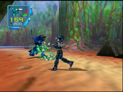 Jet Force Gemini Nintendo 64 N64 video game, game only cartridge, third-person action shooter, sci-fi adventure, classic Nintendo title gameplay screenshot
