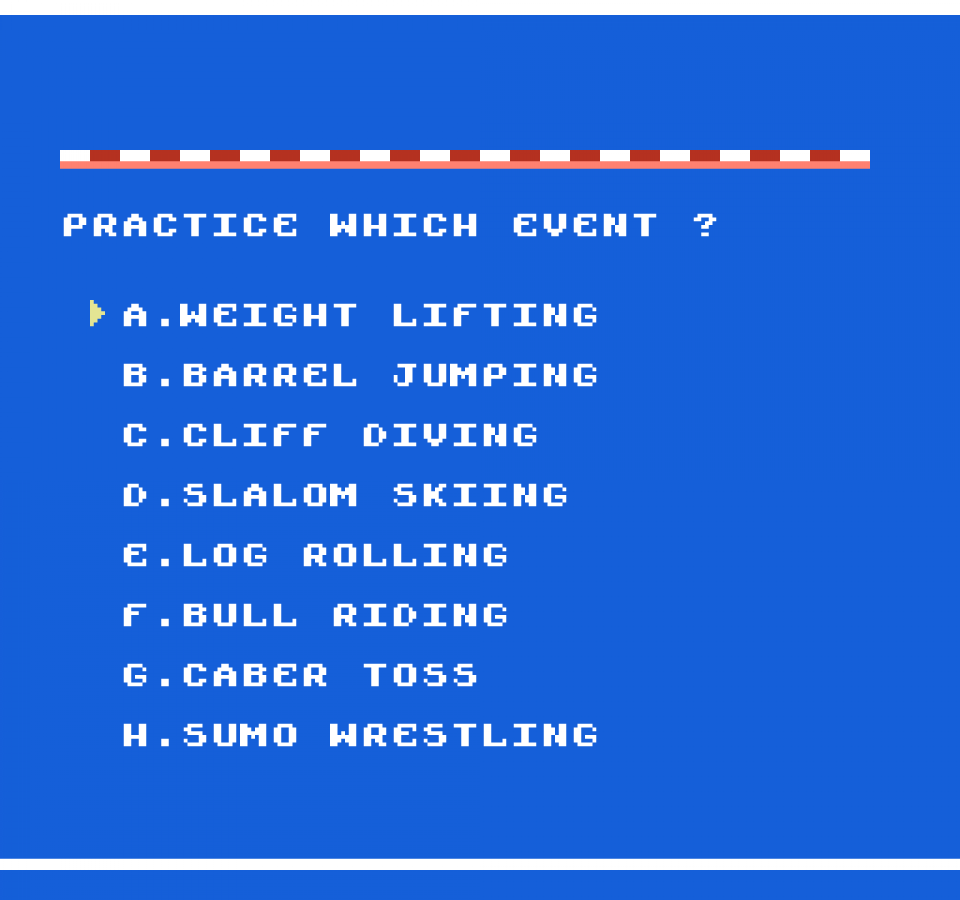 World Games gameplay image for Nintendo Entertainment System (NES) retro video game