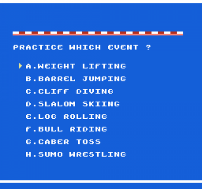 World Games gameplay image for Nintendo Entertainment System (NES) retro video game