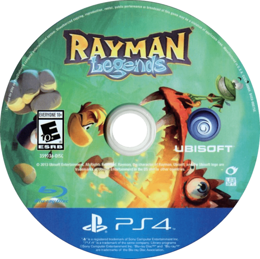 Rayman Legends PlayStation 4 PS4 for platforming video game fans featuring colorful side scrolling gameplay creative levels fast paced movement musical stages challenging obstacles cooperative multiplayer iconic Rayman characters whimsical worlds and collectible gaming appeal game disc