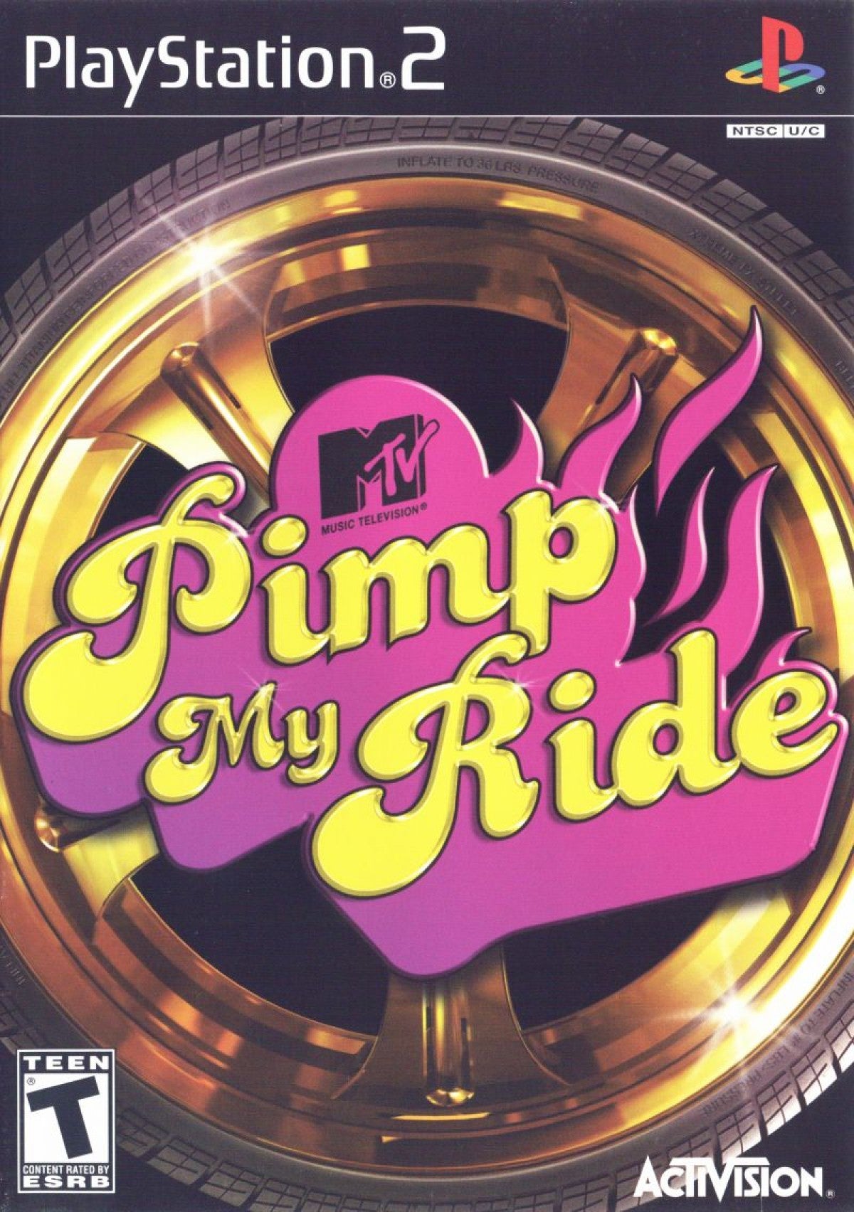 Pimp My Ride PlayStation 2 PS2 video game featuring car customization gameplay vehicle modification urban street racing custom paint jobs performance upgrades body kits rims audio systems and classic PlayStation 2 driving action retro video game collection collectible gaming appeal cover art