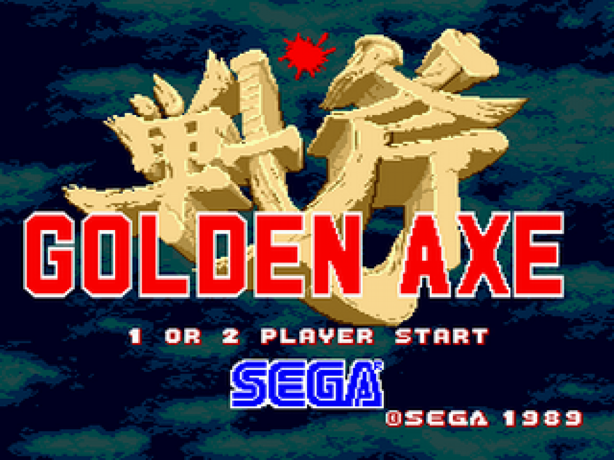 Golden Axe title screen for Sega Genesis GEN video game