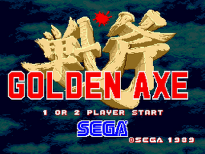 Golden Axe title screen for Sega Genesis GEN video game