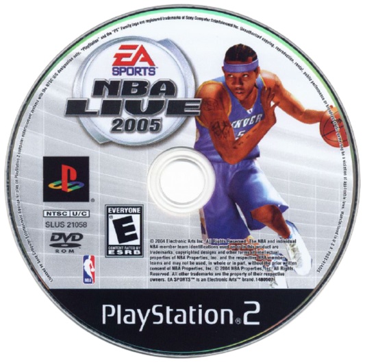 NBA Live 2005 – PlayStation 2 (PS2) basketball sports video game disc