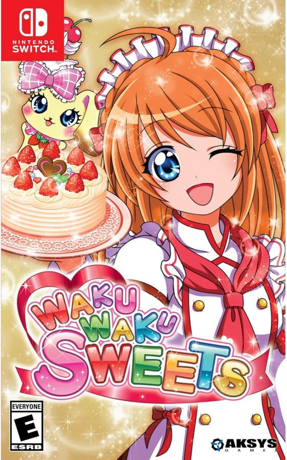 Waku Waku Sweets Nintendo Switch NS video game featuring cooking simulation gameplay sweet recipe creation baking challenges ingredient selection dessert preparation colorful environments and relaxing food themed adventure Nintendo Switch gaming retro video game collection collectible gaming appeal front cover art