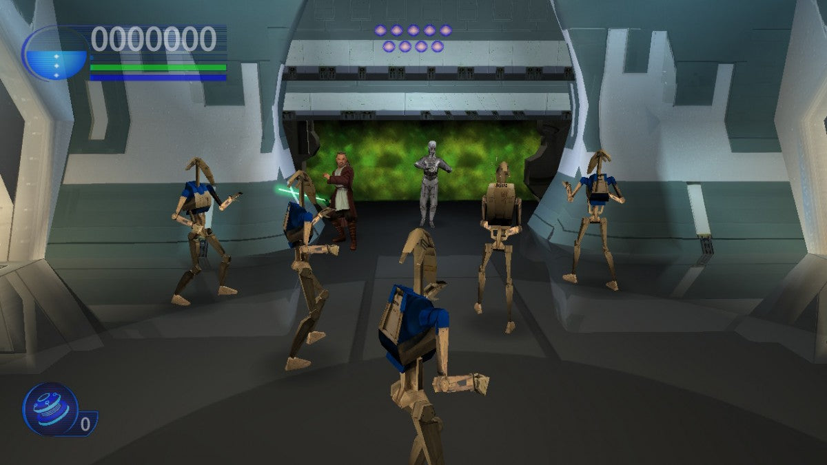 Star Wars Episode I Jedi Power Battles PlayStation 1 arcade action fighting game playable Jedi characters light saber combat gameplay