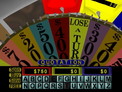 Wheel of Fortune gameplay for Nintendo 64 (N64) video game