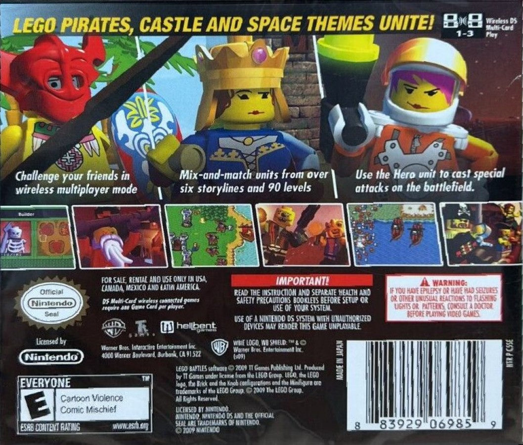 LEGO Battles back of case for Nintendo DS (DS) strategy action adventure video game