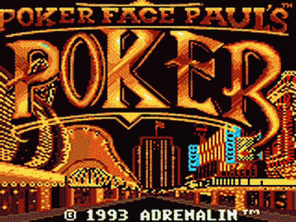 Poker Face Paul's: Poker title screen for Sega Game Gear (GG) video game