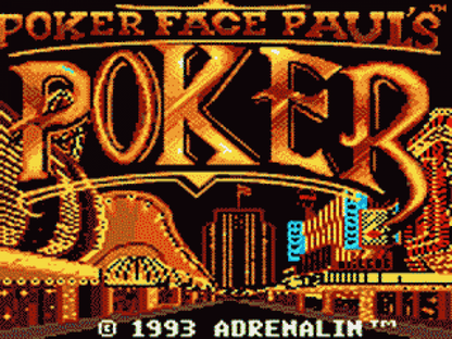 Poker Face Paul's: Poker title screen for Sega Game Gear (GG) video game