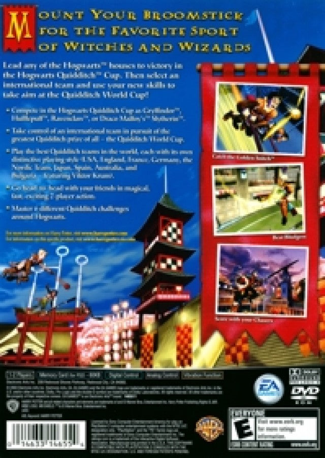 Harry Potter Quidditch World Cup PlayStation 2 PS2 for magical sports video game fans featuring Quidditch matches Hogwarts teams international competitions broomstick flying seeker chaser beater and keeper positions magical stadiums special moves and fast paced Harry Potter gameplay collectible gaming appeal back