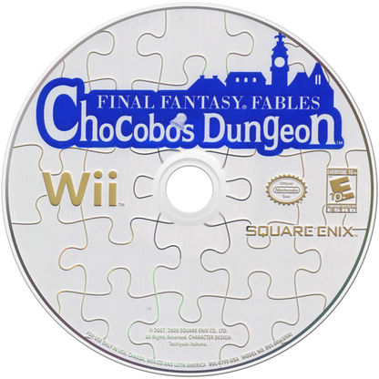 Final Fantasy Fables Chocobo’s Dungeon Nintendo Wii cover art for retro video game enthusiasts featuring fantasy adventure gameplay dungeon crawling exploration turn based combat mechanics magical creatures character progression story driven quests and charming role playing gaming experience and collectible gaming appeal disc