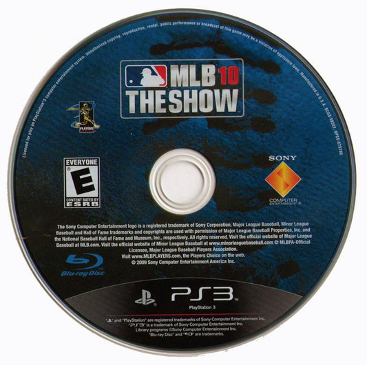 MLB 10 The Show retro PlayStation 3 video game featuring realistic baseball gameplay, MLB sports simulation, multiplayer competition and classic PS3 entertainment - disc