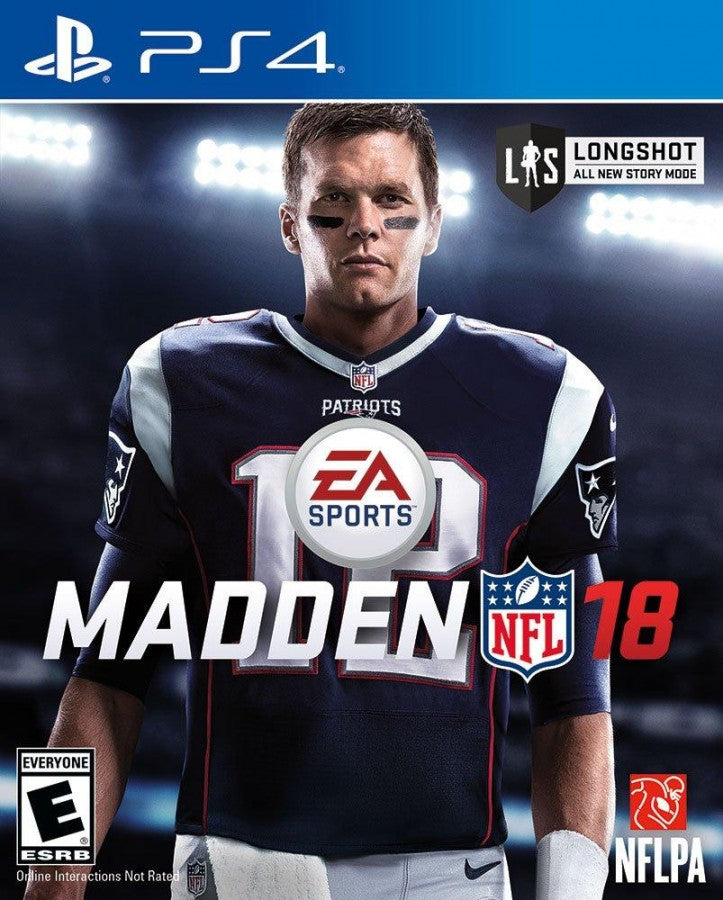 Madden NFL 18 – PlayStation 4 (PS4) video game cover art, American football sports game.