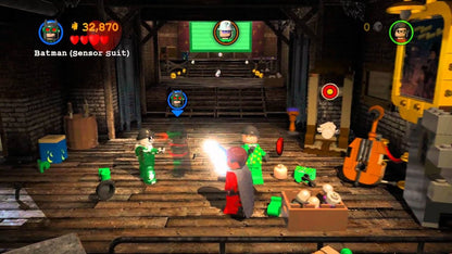 LEGO Batman 2: DC Super Heroes for Xbox 360 action adventure video game featuring cooperative gameplay, LEGO styled levels, iconic DC characters, and family friendly superhero missions experience gameplay
