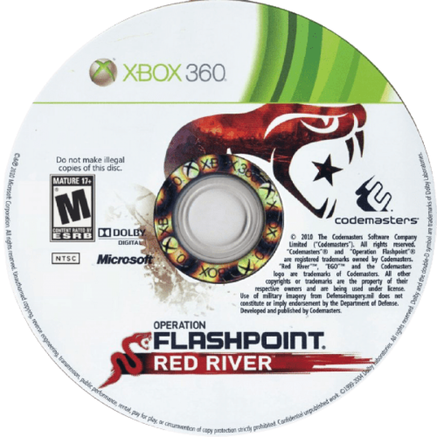 Operation Flashpoint: Red River disc for Xbox 360 (X360) tactical military first-person shooter video game