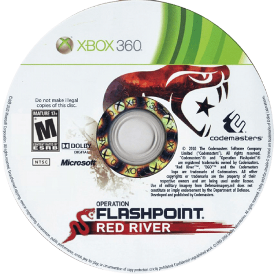 Operation Flashpoint: Red River disc for Xbox 360 (X360) tactical military first-person shooter video game