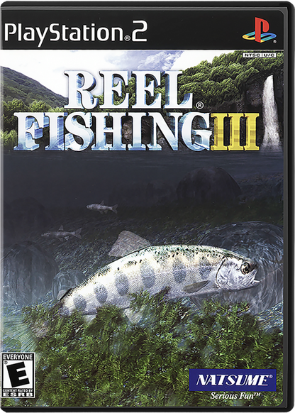 Reel Fishing III – PlayStation 2 (PS2) video game cover image, fishing simulation game.