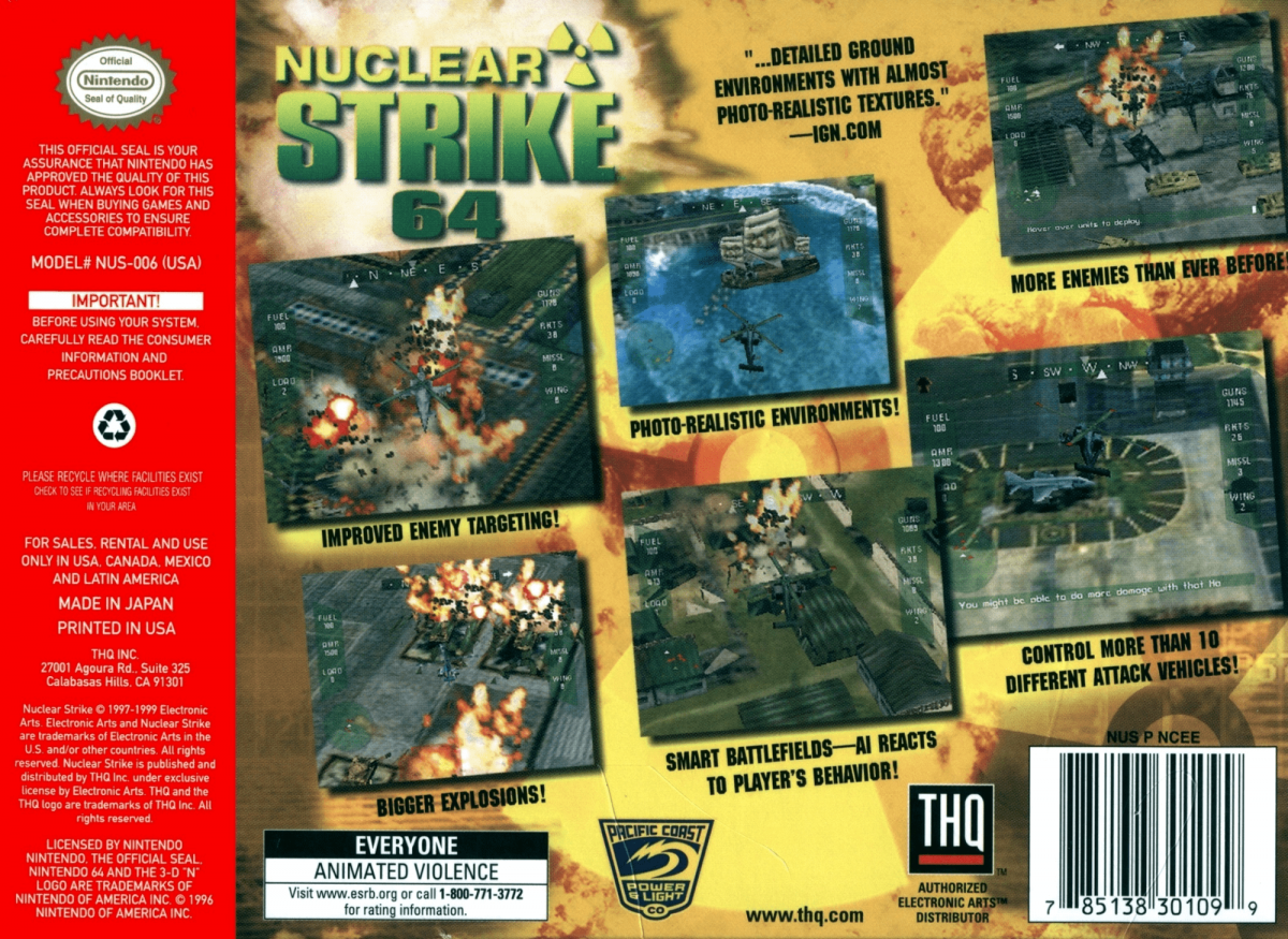 Nuclear Strike back cover art for Nintendo 64 N64 video game