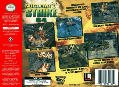 Nuclear Strike back cover art for Nintendo 64 N64 video game