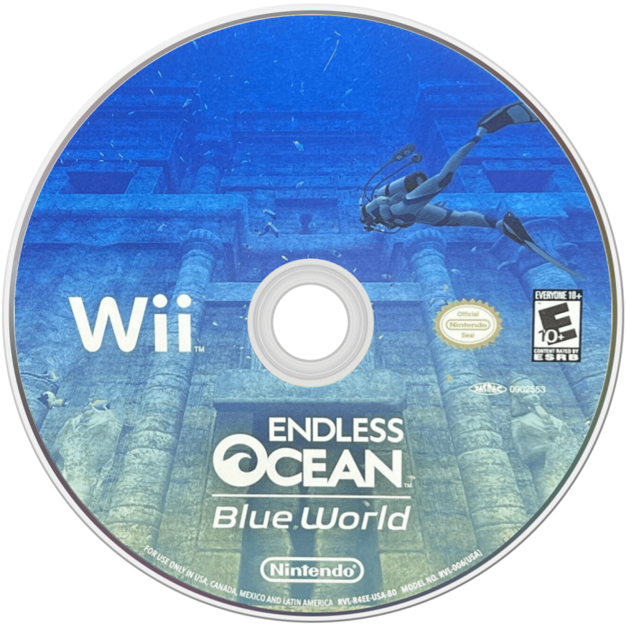 Endless Ocean: Blue World disc art for Nintendo Wii (Wii) video game 