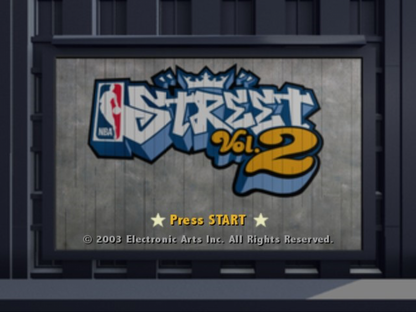 NBA Street Vol. 2 [Player's Choice] start screen for Nintendo GameCube (GC) street basketball video game